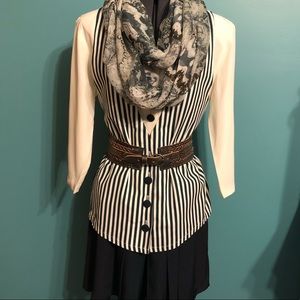 Hunter Green striped romper suit